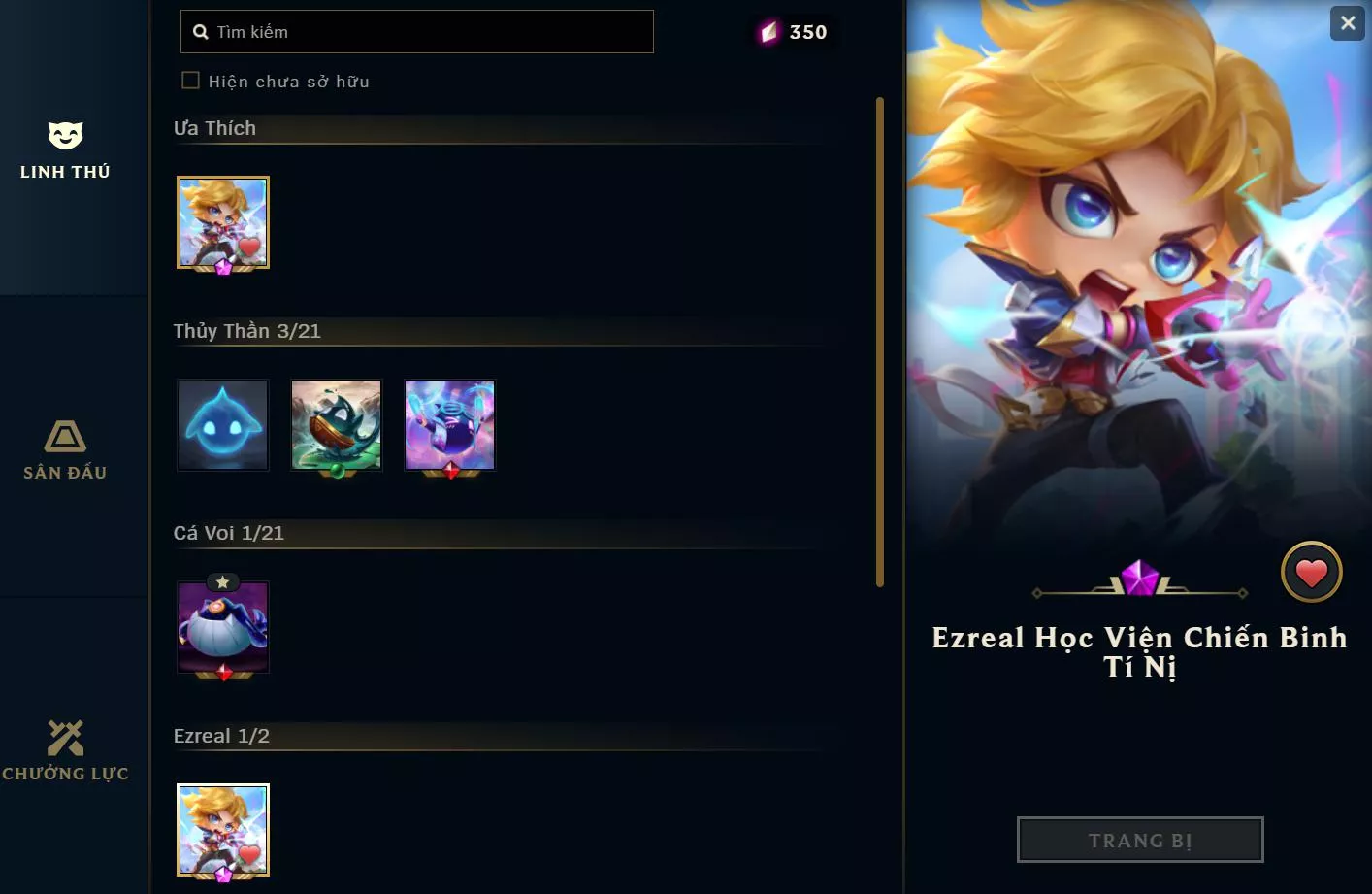 Ezreal Học Viện Chiến Binh Tí Nị lv1